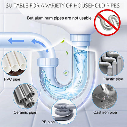 🎁🔥 Powerful Pipe Dredging Agent for Kitchen and Toilet Pipelines - Dissolves 200+ Blockages and Kills of Bacteria