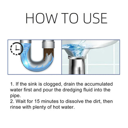🎁🔥 Powerful Pipe Dredging Agent for Kitchen and Toilet Pipelines - Dissolves 200+ Blockages and Kills of Bacteria